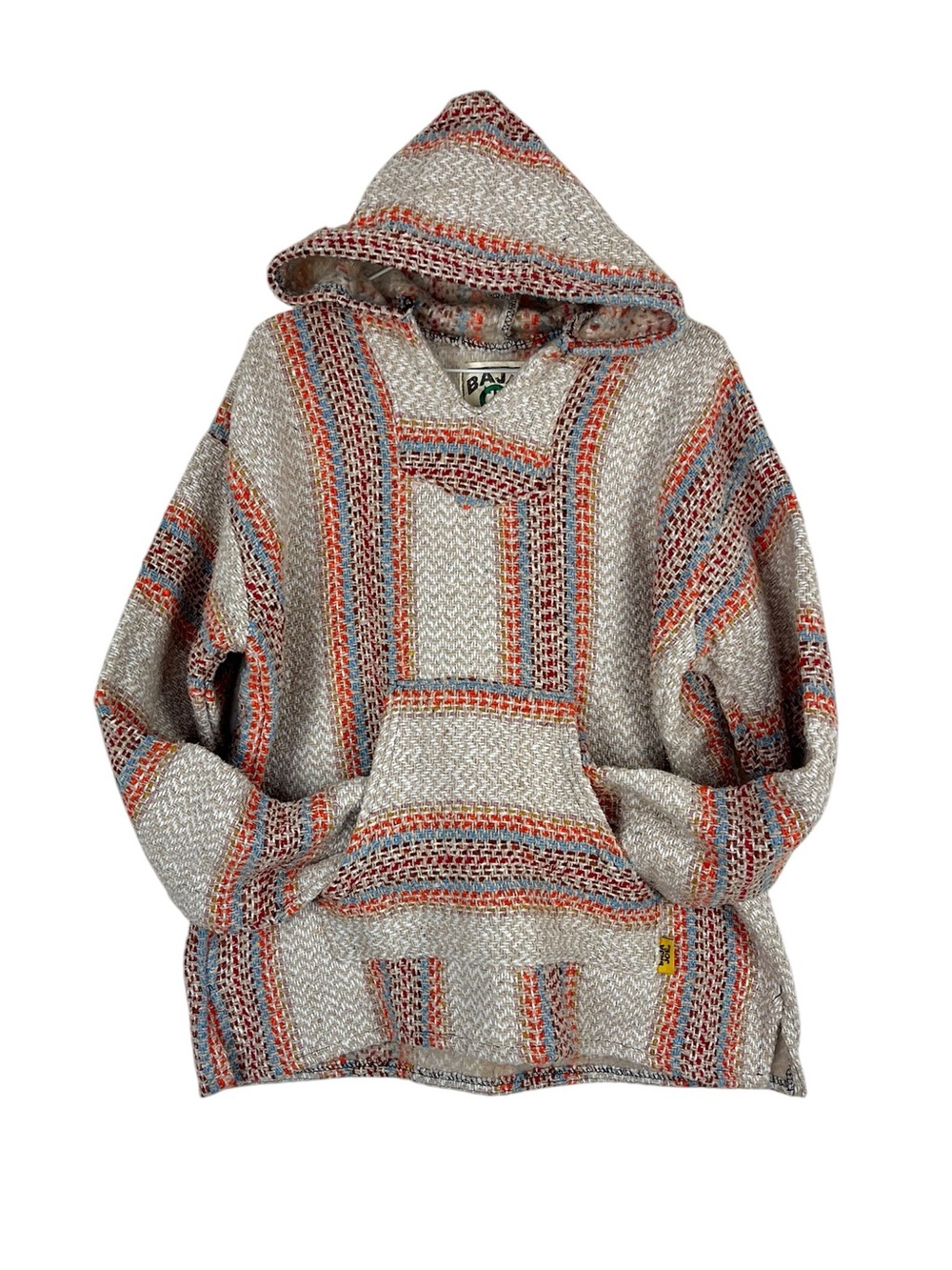 Baja Joe Vintage Mexican Baja Hoodie Pullover Poncho Jumper Size Small